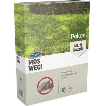 Mosverwijderaar gazon | Pokon | 100 m² (Korrels, 3500 gram), Verzenden, Nieuw