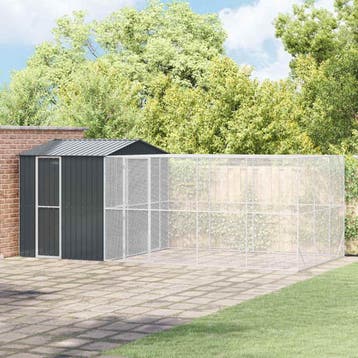 vidaXL Vogelkooi Antraciet 635 x 304 x 247 cm Gegalvaniseerd, Verzenden, Nieuw