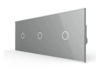 Slimme Lichtschakelaar Livolo 1+1+1 | Wissel | Grijs Glas, Ophalen of Verzenden, Nieuw, Schakelaar