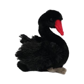 Zwaan knuffel - pluche - zwart - 18 cm - vogels, Verzenden, Nieuw