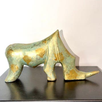 Abdoulaye Derme - sculptuur, Rhinocéros silencieux stylisé