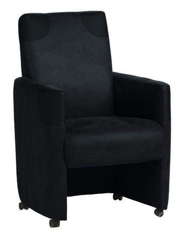 Eetkamerstoel Ron - eetkamerstoelen - Zwart, Nieuw, Zwart, Stof