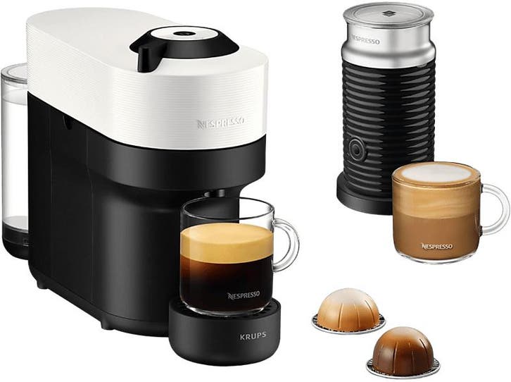 Krups -  Nespresso  Vertuo Pop Milk - Capsulemachine Wit, Witgoed en Apparatuur, Koffiezetapparaten, 1 kopje, Afneembaar waterreservoir