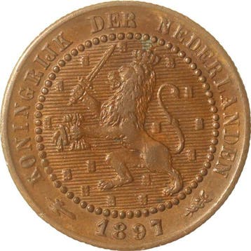 Nederland. Wilhelmina. 1 Cent 1897 ZELDZAAM (Zonder