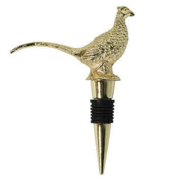 wijnstopper fazant champagne goud 8,5X8,5X8cm, Verzenden, Nieuw