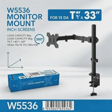 WETECH W5536 Monitor Arm: Verstelbare Desk Mount voor 15-33, Computers en Software, Verzenden, Nieuw