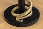 Ronde bijzettafel WILDLIFE SNAKE 55cm Wit Marmer Goud Zwart, Ophalen of Verzenden, Nieuw