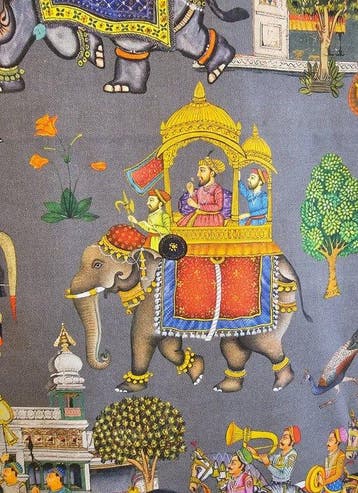 Exclusieve Indische stof - Artmaison grijs - Textiel - 200