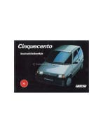 1994 FIAT CINQUECENTO INSTRUCTIEBOEKJE NEDERLANDS, Auto diversen, Handleidingen en Instructieboekjes