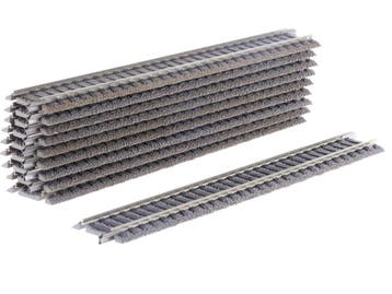 Schaal H0 Fleischmann 6101 rechte rails 10st #4986, Gebruikt, Gelijkstroom, Fleischmann, Rails
