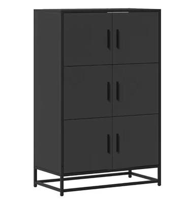 Elegant hoog highboard zwart – opbergkast houtcomposiet met, Verzenden, Nieuw