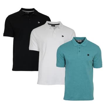 Donnay Donnay Heren - 3-Pack - Polo shirt Noah - Zwart / Wit, Kleding | Heren, Polo's, Verzenden, Nieuw