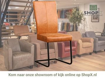 Leren eetkamerstoel Dare - Vintage Cognac (cognac) -, Bruin, Nieuw, Ophalen of Verzenden, Eén