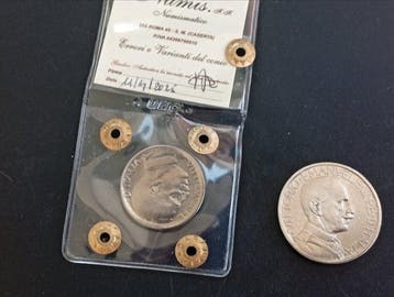 Italië, Koninkrijk 50 Centesimi 1925 Rigato + 2 Lire 1924