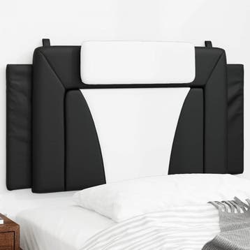 vidaXL Hoofdbordkussen Viana 100 cm kunstleer zwart en wit, Verzenden, Nieuw, Zwart, Overige materialen