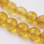 10 x Natuursteen kraal van Crystal Quartz 6mm gat: 1mm Go..., Ophalen of Verzenden, Nieuw, Kraal