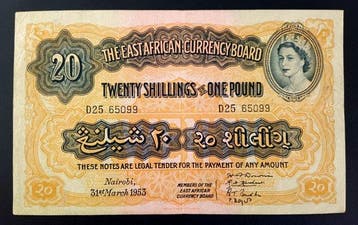 Oost-Afrika. - 1 Pound - 31/03/1953 - Pick 35 (Zonder