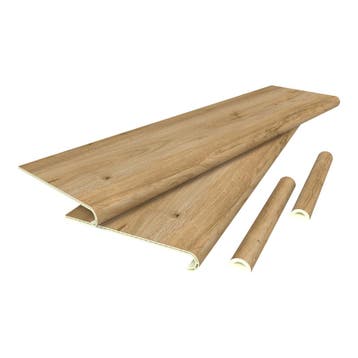 Overzettreden stootborden set van 2 PVC 120x32x4,6 cm eikenk, Doe-het-zelf en Verbouw, Verzenden, Nieuw