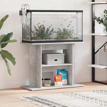 vidaXL Aquariumstandaard Betongrijs 80x35x60 cm Bewerkt hout, Verzenden, Nieuw