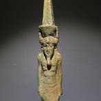 Oud-Egyptisch Faience Amulet van de god Nefertem / Nefertem., Verzamelen