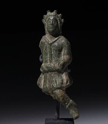 Oud-Romeins bronzen beeld van de god Lar - 7.4 cm