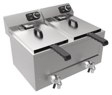 Combisteel Friteuse | Elektrisch | 8+8L | 2x 230V | Aftapkra, Ophalen of Verzenden, Nieuw in verpakking