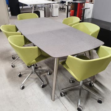 Alvito betonglazen design vergadertafel met RVS frame NIEUW, Huis en Inrichting, Ophalen of Verzenden, Nieuw