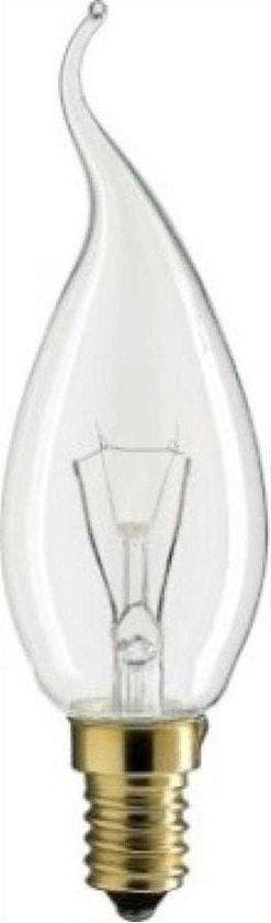 Philips Gloeilamp Helder Kaars Bended-Tip 15W E14 -10stuks, Huis en Inrichting, Lampen | Losse lampen, Philips Kaars 15W BT helder E14