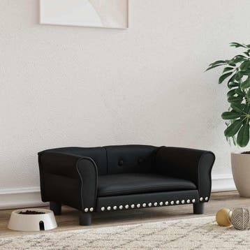 vidaXL Hondenmand 70x45x30 cm kunstleer zwart, Dieren en Toebehoren, Verzenden, Nieuw