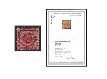 Deens-West-Indië 1855/72 - Wapen 3c Carmine - Certificaat, Gestempeld