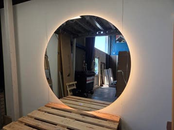 Spiegel Gliss Design Oko 140 cm Rond – LED Verlichting –, Ophalen of Verzenden, Nieuw, Bad