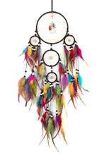 Dromenvanger Regenboog Gekleurde Dreamcatcher Veren Bohemian, Ophalen of Verzenden, Nieuw, Feestartikel, Carnaval