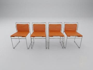 Simon Gavina - Kazuide Takahama - Stoel (4) - Tulu - Staal -, Antiek en Kunst, Antiek | Meubels | Stoelen en Banken