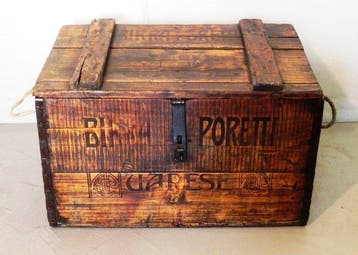 Opbergkoffer - Eik - Poretti 1912-bier, Antiek en Kunst