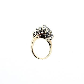 10 karaat exclusieve cocktail ring met diamanten ca. 0,76..., Sieraden, Tassen en Uiterlijk, Ringen, Gebruikt, Geel, Ophalen of Verzenden