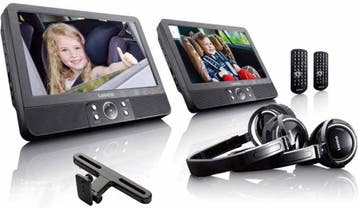 2 Draagbare DVD Speler - Met scherm - Auto - Zwart - DVP-939, Verzenden, Zo goed als nieuw