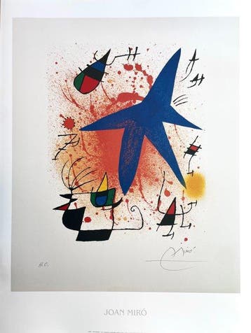 Joan Miró (after) - L’Astre Bleu - Offset lithograph - 80x60