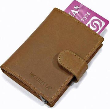 Figuretta RFID Card Protector Creditcardhouder - Leer - Zand, Verzenden, Nieuw