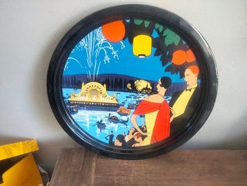 Art deco style bord /dienblad - Reclamebord - Emaille