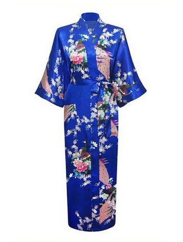 KIMU® Kimono Konings Blauw 3/4 XS-S Yukata Satijn Onder de K, Ophalen of Verzenden, Nieuw, Maat 34 (XS) of kleiner, Carnaval