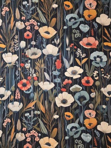 Bloemenstof Art Nouveau Arts and Crafts - 300x280 cm -, Antiek en Kunst