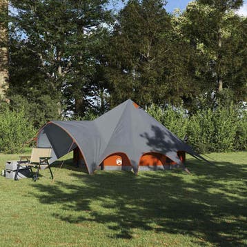 vidaXL Teepee Tent 3-Person 3-persoons Grijs en Oranje, Verzenden, Nieuw, Tot en met 2
