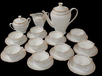 Porcelaine de Sologne Larcheveque - Koffieservies voor 10