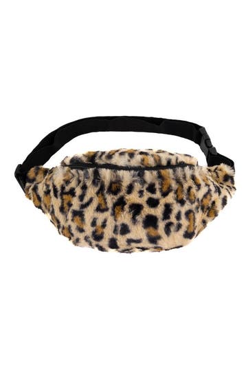KIMU® Heuptasje Panterprint Nepbont Bruin Zachte Heuptas Lui, Sieraden, Tassen en Uiterlijk, Tassen | Damestassen, Ophalen of Verzenden