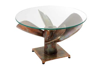 Maritieme salontafel OCEAN M 60cm gevlamd koper rond, Ophalen of Verzenden, Nieuw
