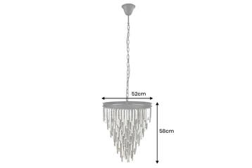 Kroonluchter CRYSTAL 50cm ijzer zwart glazen prismas grijs, Ophalen of Verzenden, Nieuw