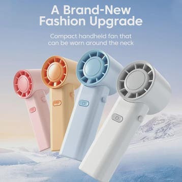 Draagbare Mini Ventilator met Nekkoord - Opvouwbaar, USB Opl, Verzenden, Nieuw