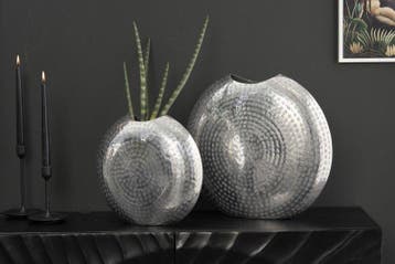 Elegante vazen set van 2 ORIENTAL 44cm zilver in, Ophalen of Verzenden, Nieuw