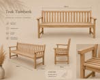 Tuinset 6 stoelen Teakhout hoge korting direct leverbaar, Tuin en Terras, Tuinsets en Loungesets, 6 zitplaatsen, Teakhout, Nieuw