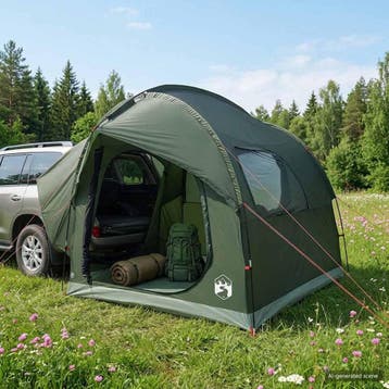 vidaXL Autotent Legergroen 239 x 210 x 210 cm Polyester en, Caravans en Kamperen, Verzenden, Nieuw, Tot en met 2